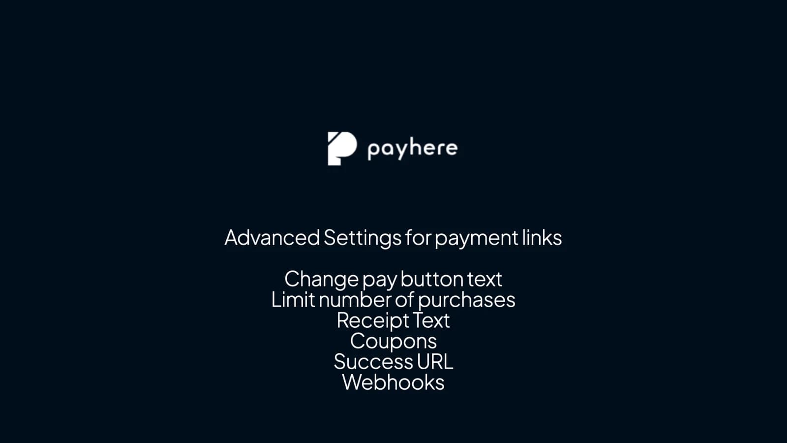 Payment link advanced settings and branding