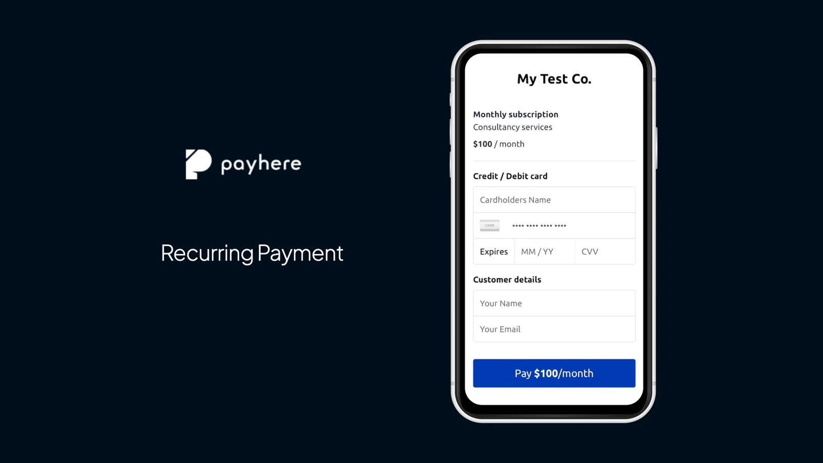 Creating a recurring payment link