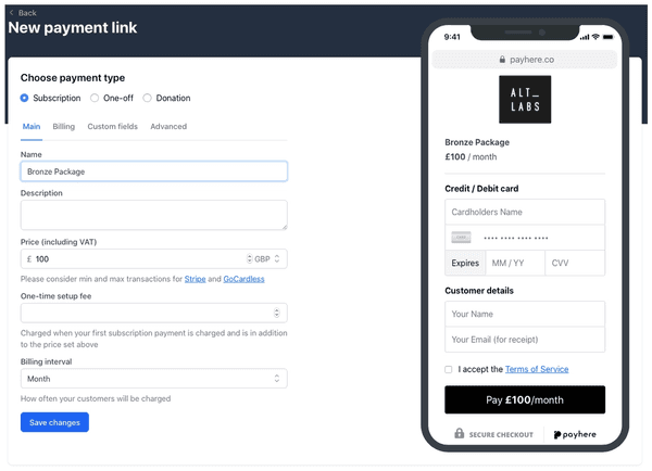 Creating a Wix subscription payment with Payhere