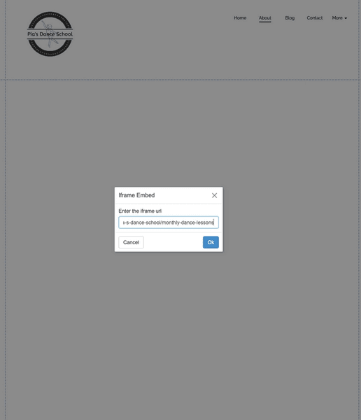 Adding the Payhere plan URL to a WebStarts iFrame Embed block
